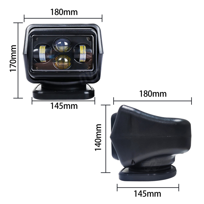 LED kupolno svjetlo za automobil s daljinskim upravljačem, rotirajući reflektor (50W, 24V, 3000 lm, 6500K, >30000 h)