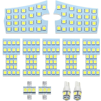 Lumină plafon auto E52_LED – set 11 piese, 8W, 12V, LED 5050 cu 3 nuclee, 100 lm, compatibil cu Nissan Elgrand E52