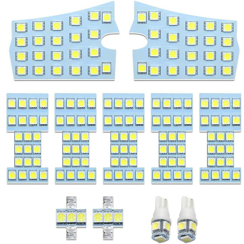 Lumină plafon auto E52_LED – set 11 piese, 8W, 12V, LED 5050 cu 3 nuclee, 100 lm, compatibil cu Nissan Elgrand E52