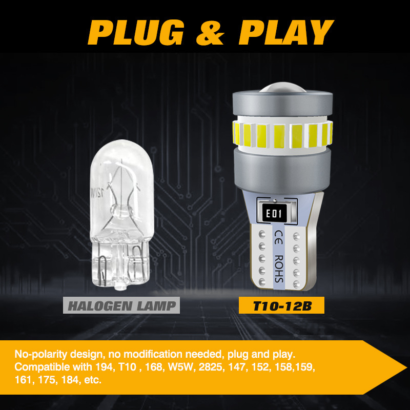 T10 CANBUS LED Žarulja za Instrument Ploću i Krovno Svjetlo, 12V DC, 2W, 250 lm, 6000K, IP65