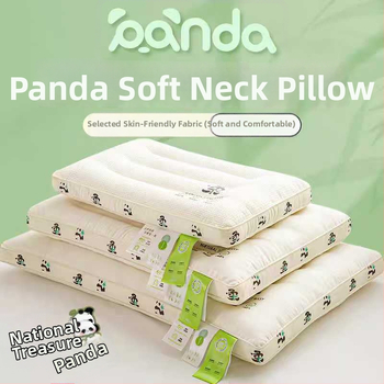 Μαξιλάρι λαιμού Panda - ορθογώνιο, γέμισμα 100% πολυεστερικές ίνες, πλεκτό ύφασμα, κατάλληλο για ένα άτομο ενήλικα, βάρος 0.55–1.0 kg.