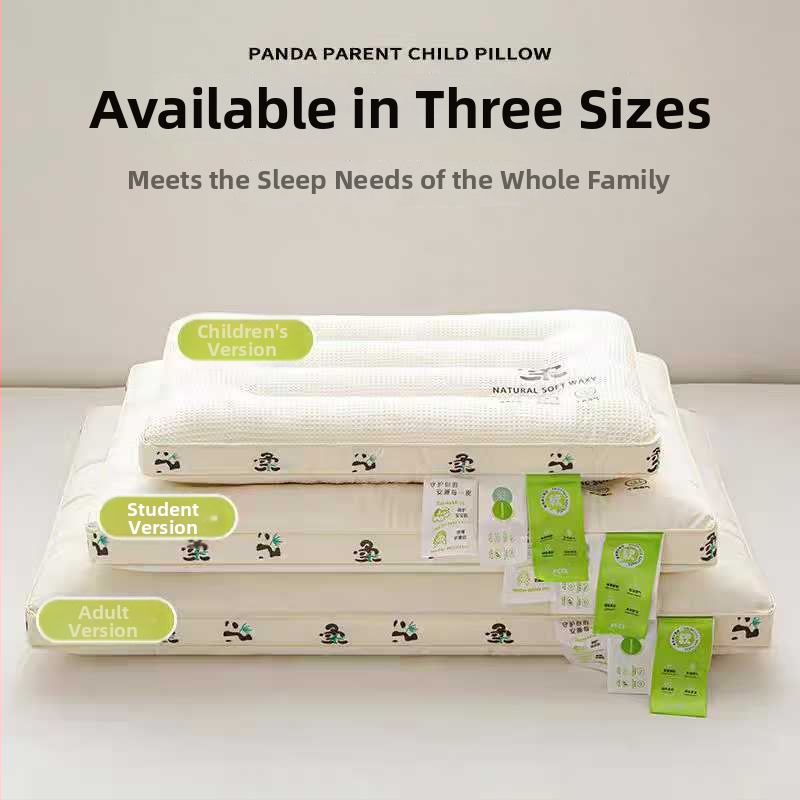 Panda vankúš na krk - obdĺžnikový tvar, výplň 100% polyesterová vlákna, pletená látka, určené pre jednu osobu, dospelí, hmotnosť 0.55–1.0 kg.