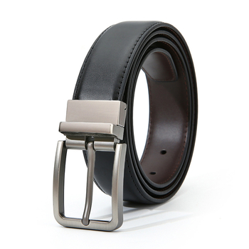 Muški dvostruki kožni pojas s rotirajućom adatom kopčom; Materijal: split leather; Kopča: legura; Zakopčavanje: pin buckle; Stil: poslovan, svestran, elegantan, jednostavan; Sezona: Spring 2025