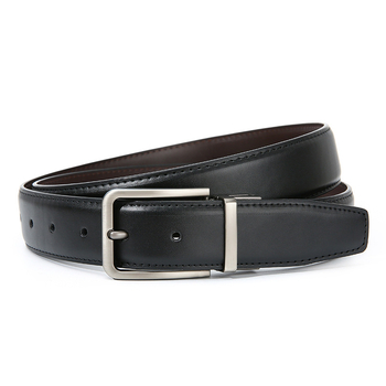 Muški dvostruki kožni pojas s rotirajućom adatom kopčom; Materijal: split leather; Kopča: legura; Zakopčavanje: pin buckle; Stil: poslovan, svestran, elegantan, jednostavan; Sezona: Spring 2025