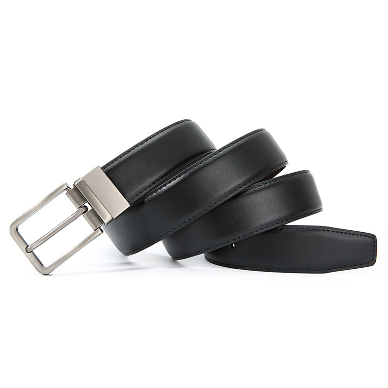 Muški dvostruki kožni pojas s rotirajućom adatom kopčom; Materijal: split leather; Kopča: legura; Zakopčavanje: pin buckle; Stil: poslovan, svestran, elegantan, jednostavan; Sezona: Spring 2025