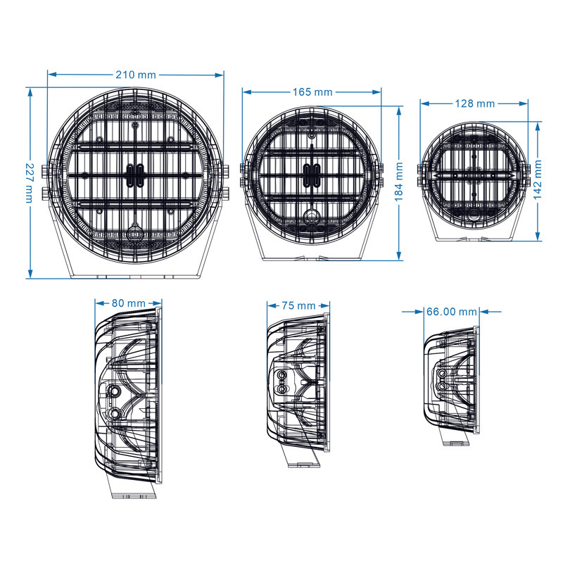 LED krovna svjetla za off-road vozilo s opcijama snage 60W/80W/180W, 6000LM, 12-30V DC, aluminijska legura