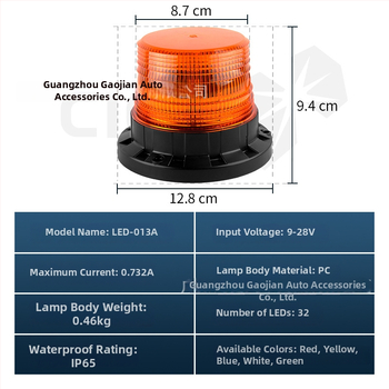 LED svjetlo za krovno upozorenje, model LED-013A, 9-28V, 12W, 50 000 h