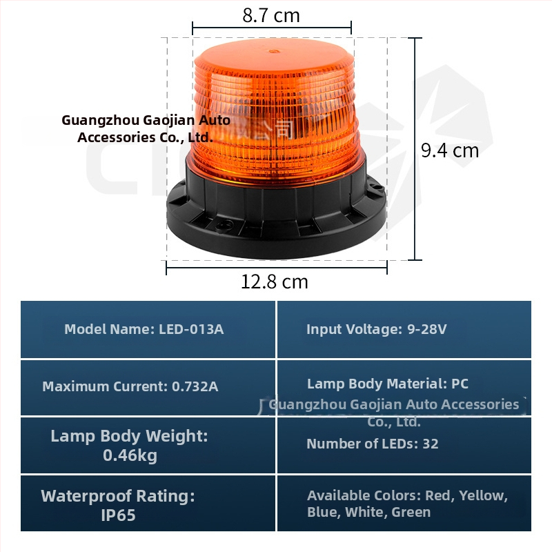 LED svjetlo za krovno upozorenje, model LED-013A, 9-28V, 12W, 50 000 h