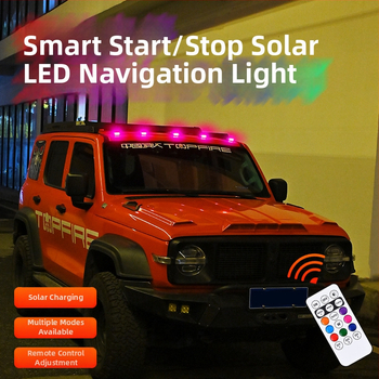 Solarna daljinski upravljana svjetlost za krov vozila – auto krovno svjetlo s upozoravajućom lampom za automobile, kamione i pikape