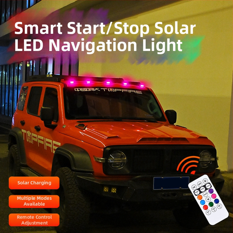 Solarna daljinski upravljana svjetlost za krov vozila – auto krovno svjetlo s upozoravajućom lampom za automobile, kamione i pikape
