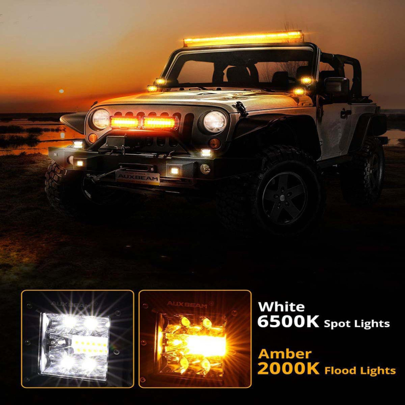 LED reflektor za terensko vozilo, 16 LED, montiran na krovu, 48W, 12-32V DC, 2000lm, 6500K