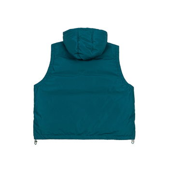 Vesta de puf cu fermoar diagonal, guler înălțat, croială lejeră, iarnă 2025; umplutură 86–90% (180 g)