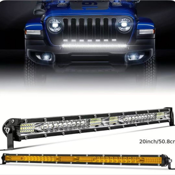 Žuto LED ultra-tanki jednoslojni dugi LED-prolazni svjetlosni trak za kamione i terenska vozila – montaža na krov, svjetlo prednje rešetke branika, 24V