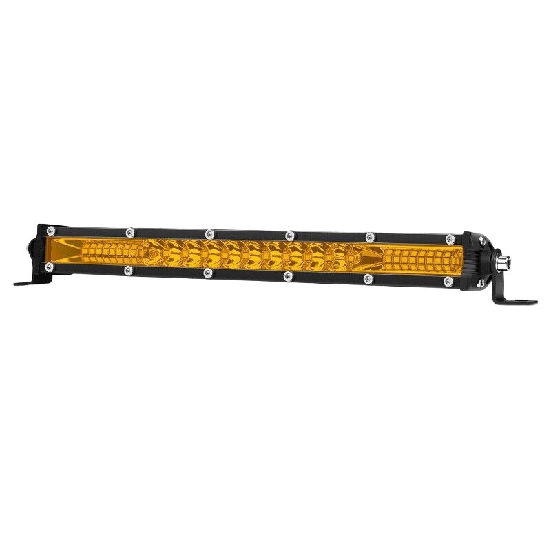 Žuto LED ultra-tanki jednoslojni dugi LED-prolazni svjetlosni trak za kamione i terenska vozila – montaža na krov, svjetlo prednje rešetke branika, 24V