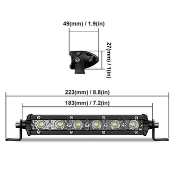 Automobilska LED radna svjetiljka, mali jednostruki red, 18W, 12V, 5000lm, krovni reflektor
