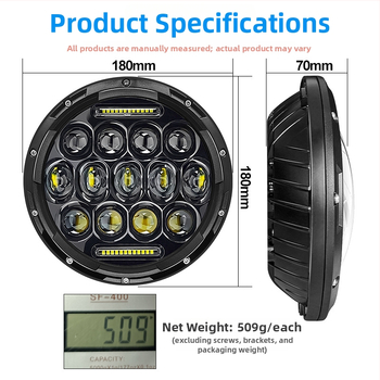 Wrangler LED prednje svjetlo s 13 LED-ima, 75W, 36V, 6000 lm, 6000K