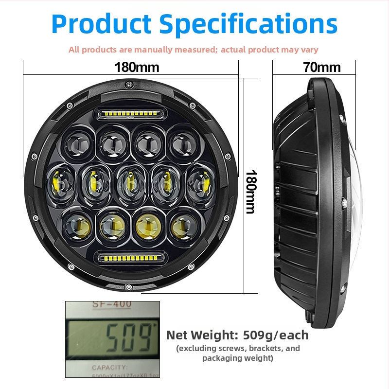 Wrangler LED prednje svjetlo s 13 LED-ima, 75W, 36V, 6000 lm, 6000K