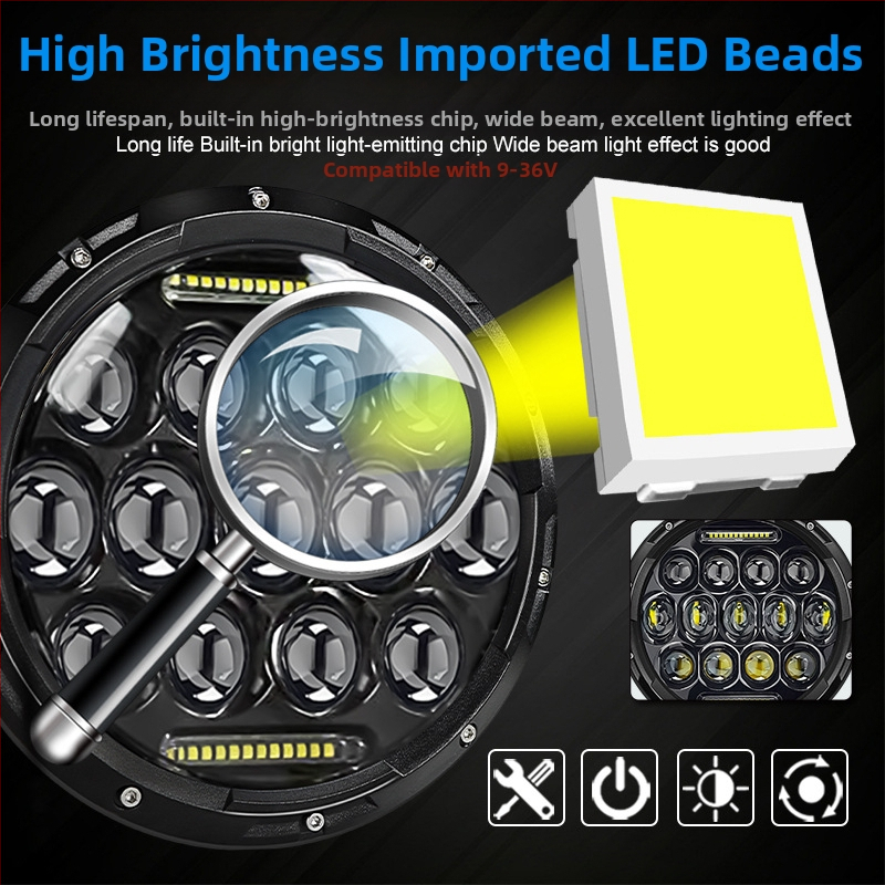 Wrangler LED prednje svjetlo s 13 LED-ima, 75W, 36V, 6000 lm, 6000K