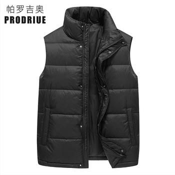 Zimski down prsluk sa stojećim ovratnikom, zatvarač, Nylon materijal