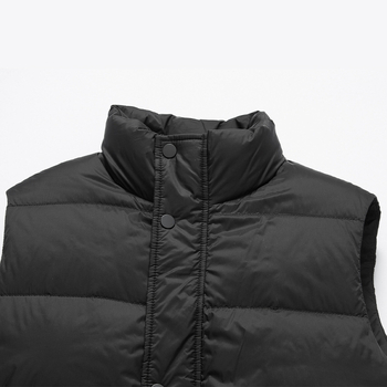 Zimski down prsluk sa stojećim ovratnikom, zatvarač, Nylon materijal