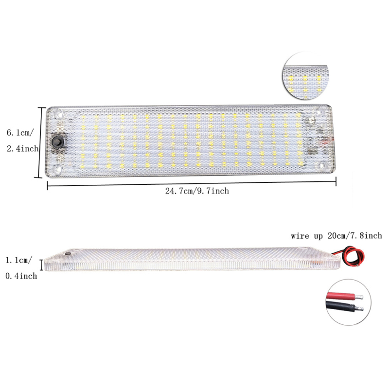 LED plafonsko svjetlo za automobil, model 2835, 13W, 12–24V, univerzalna kompatibilnost
