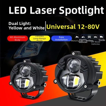 Automobilski LED laserski reflektor s ugradnjom na rešetku, svjetlo za maglu, prednji branik, vanjski daljinski i bliski snop, fokusirajuća leća, ugradnja na krov, daleki i bliski snopovi