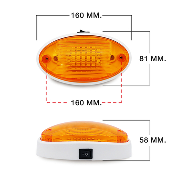 Autobusno krovno svjetlo, ovalno LED, 12V, 5W, 620 lm, model Tq–cw/nw, kompatibilno s kamionima i RV-ima