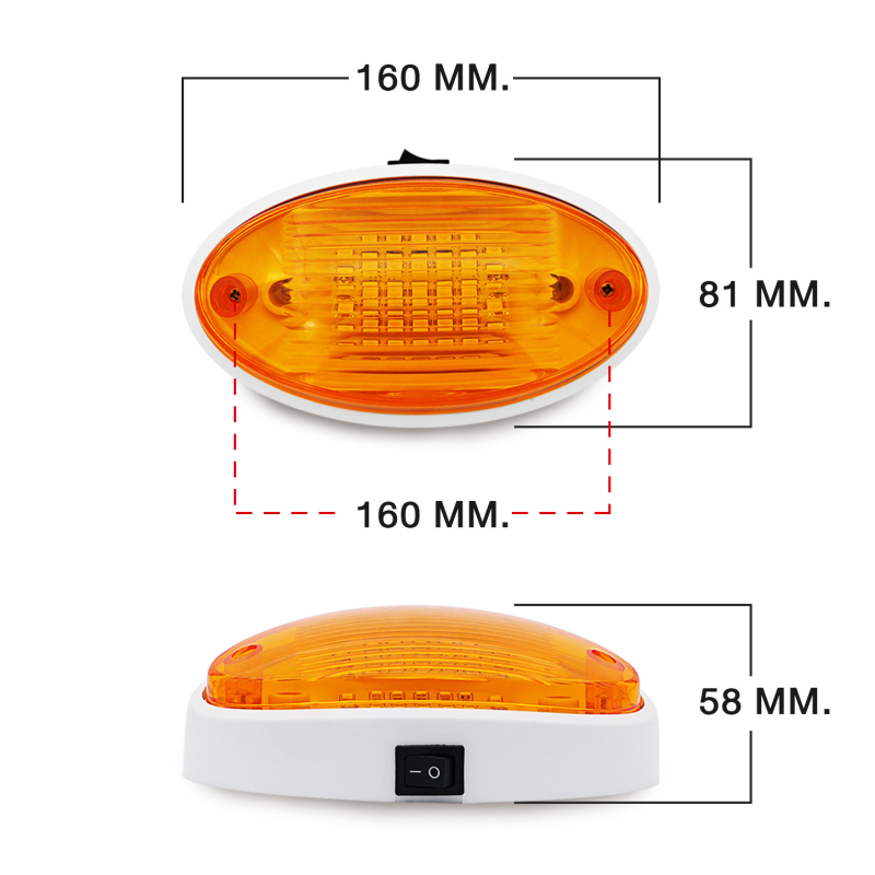 Autobusno krovno svjetlo, ovalno LED, 12V, 5W, 620 lm, model Tq–cw/nw, kompatibilno s kamionima i RV-ima