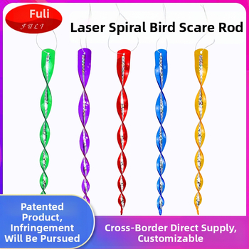 Štapići za odbranu ptica za balkon i vrt, materijal PS+PE, laserski spiralni dizajn, set od 10 komada