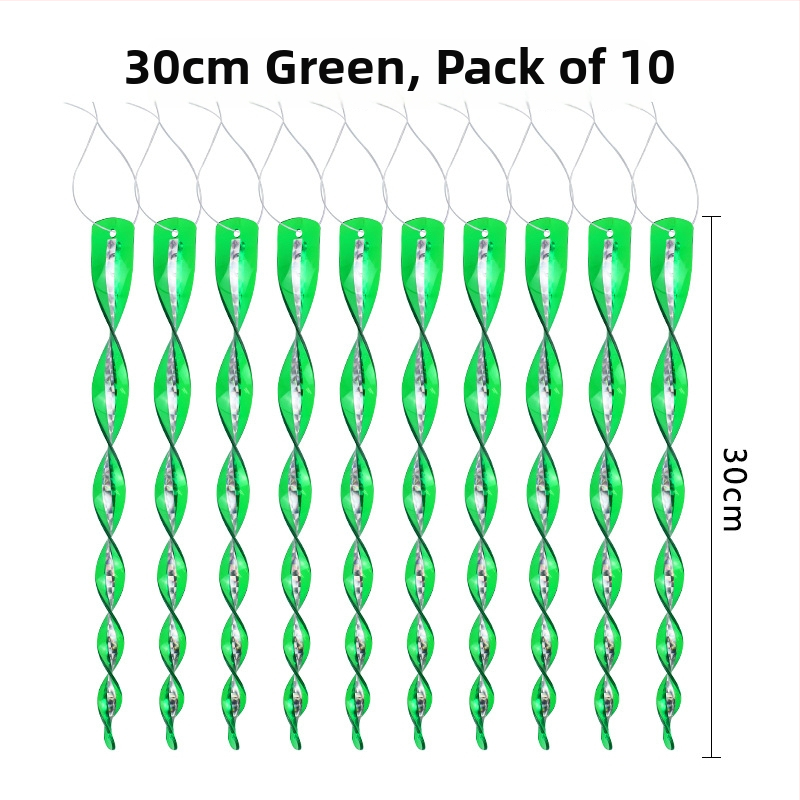 Štapići za odbranu ptica za balkon i vrt, materijal PS+PE, laserski spiralni dizajn, set od 10 komada