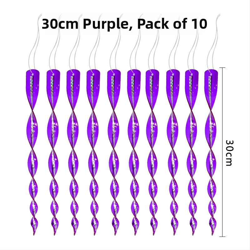 Štapići za odbranu ptica za balkon i vrt, materijal PS+PE, laserski spiralni dizajn, set od 10 komada