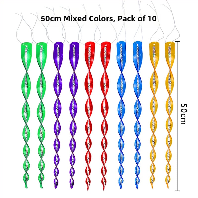 Štapići za odbranu ptica za balkon i vrt, materijal PS+PE, laserski spiralni dizajn, set od 10 komada