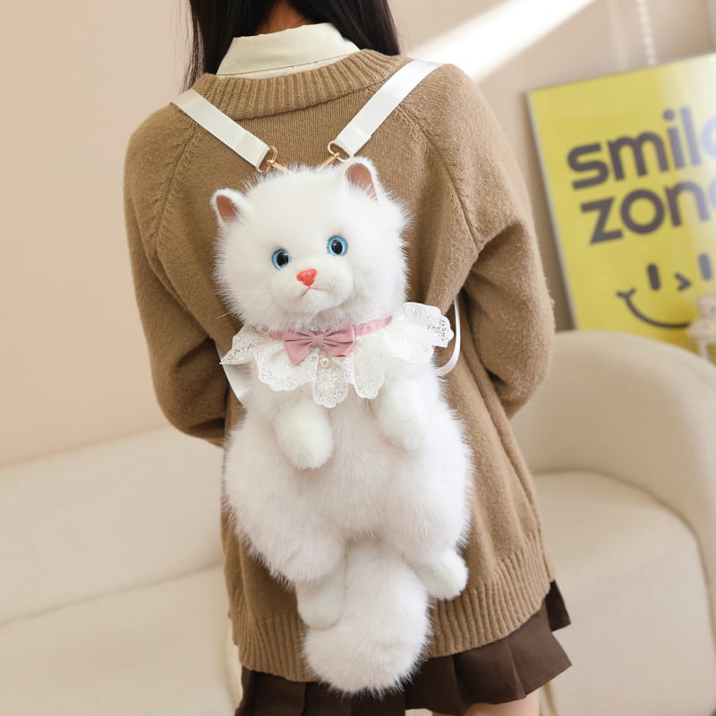 Plišani ruksak u obliku Rag-doll mačke, mijauče, za djecu 7–14 godina