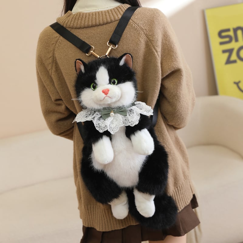 Plišani ruksak u obliku Rag-doll mačke, mijauče, za djecu 7–14 godina