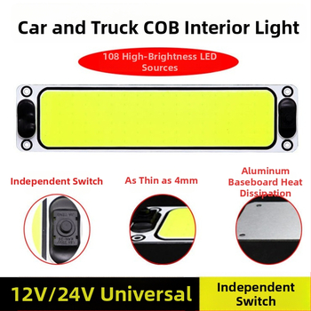 24V LED svjetlo za kabinu kamiona – dugi interijerni svjetlosni panel na krovu, svjetlo za vožnju unatrag, COB LED, aluminijsko kućište