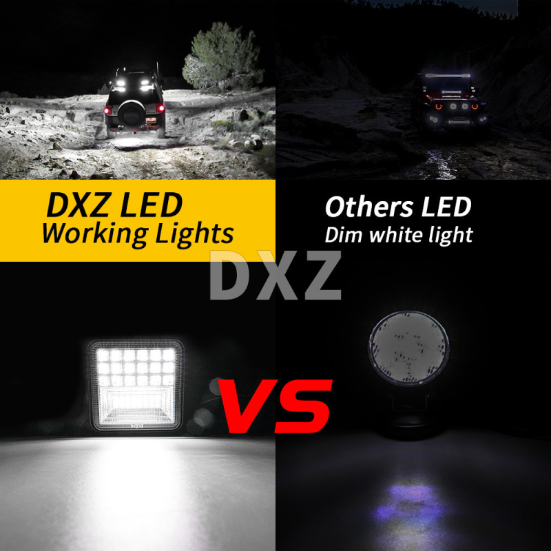 DXZ LED radna svjetiljka za automobil, aluminijski legura kućište, 126W, 9-30V, 3300 lm, 6500K, model H-F-42-25MM