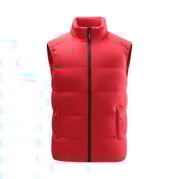 Χειμερινό γιλέκο με εξωτερικό ύφασμα από πολυεστέρα, επένδυση από πολυεστέρα, κουκούλα, φερμουάρ, όρθιος γιακάς, μονόχρωμο