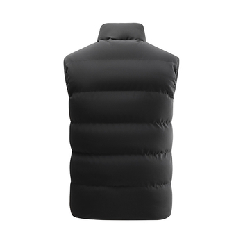 Χειμερινό γιλέκο με εξωτερικό ύφασμα από πολυεστέρα, επένδυση από πολυεστέρα, κουκούλα, φερμουάρ, όρθιος γιακάς, μονόχρωμο