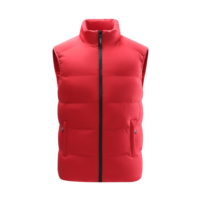 Χειμερινό γιλέκο με εξωτερικό ύφασμα από πολυεστέρα, επένδυση από πολυεστέρα, κουκούλα, φερμουάρ, όρθιος γιακάς, μονόχρωμο