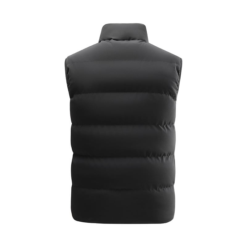 Χειμερινό γιλέκο με εξωτερικό ύφασμα από πολυεστέρα, επένδυση από πολυεστέρα, κουκούλα, φερμουάρ, όρθιος γιακάς, μονόχρωμο