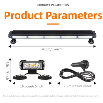 Automobilsko COB krovo LED svjetlo - četverostrano upozoravajuće LED svjetlo, 12-24V, 66W, model 314-5