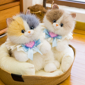 Jucărie de pluș cu sunet, pisicuță simulată, umplutură PP cotton, stil desen animat, pentru copii 7–14 ani