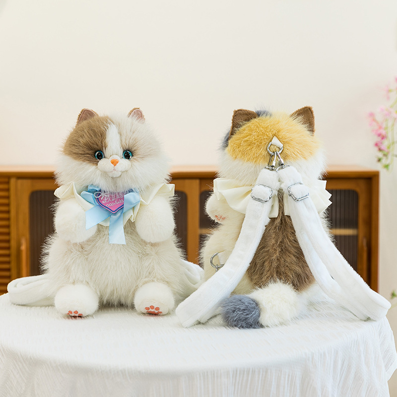 Jucărie de pluș cu sunet, pisicuță simulată, umplutură PP cotton, stil desen animat, pentru copii 7–14 ani