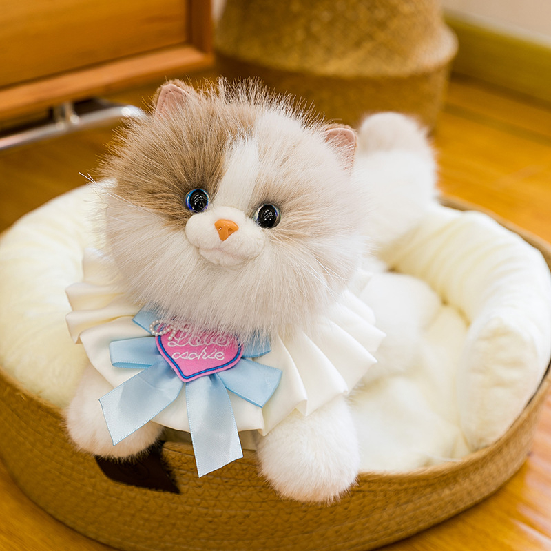 Jucărie de pluș cu sunet, pisicuță simulată, umplutură PP cotton, stil desen animat, pentru copii 7–14 ani