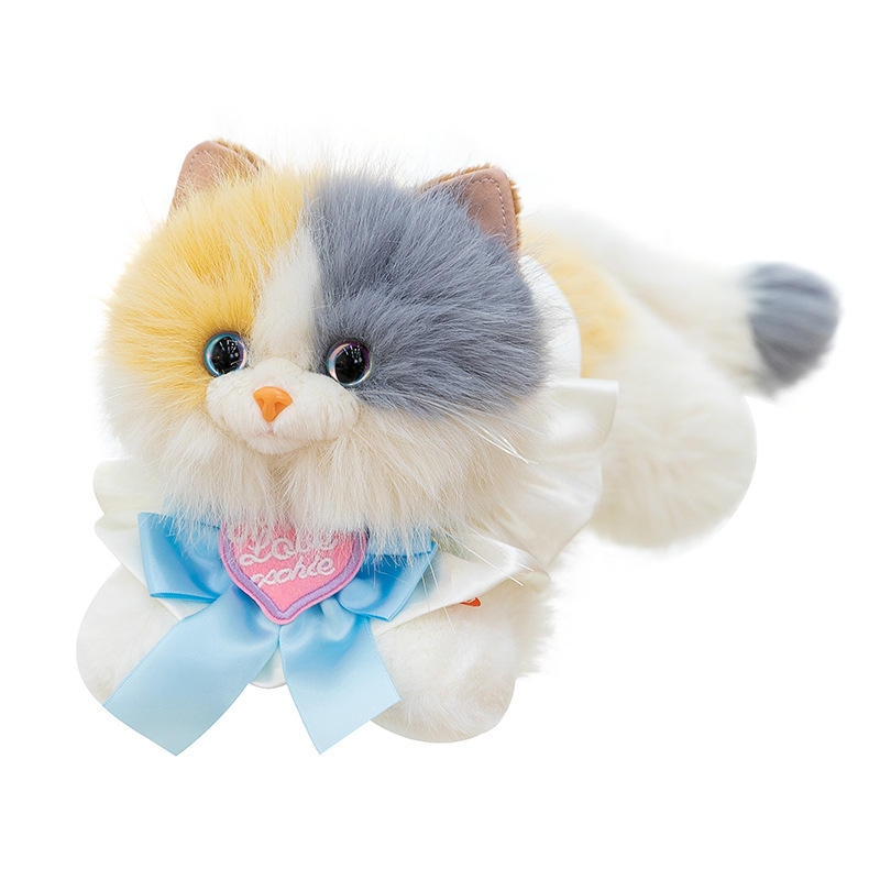 Jucărie de pluș cu sunet, pisicuță simulată, umplutură PP cotton, stil desen animat, pentru copii 7–14 ani