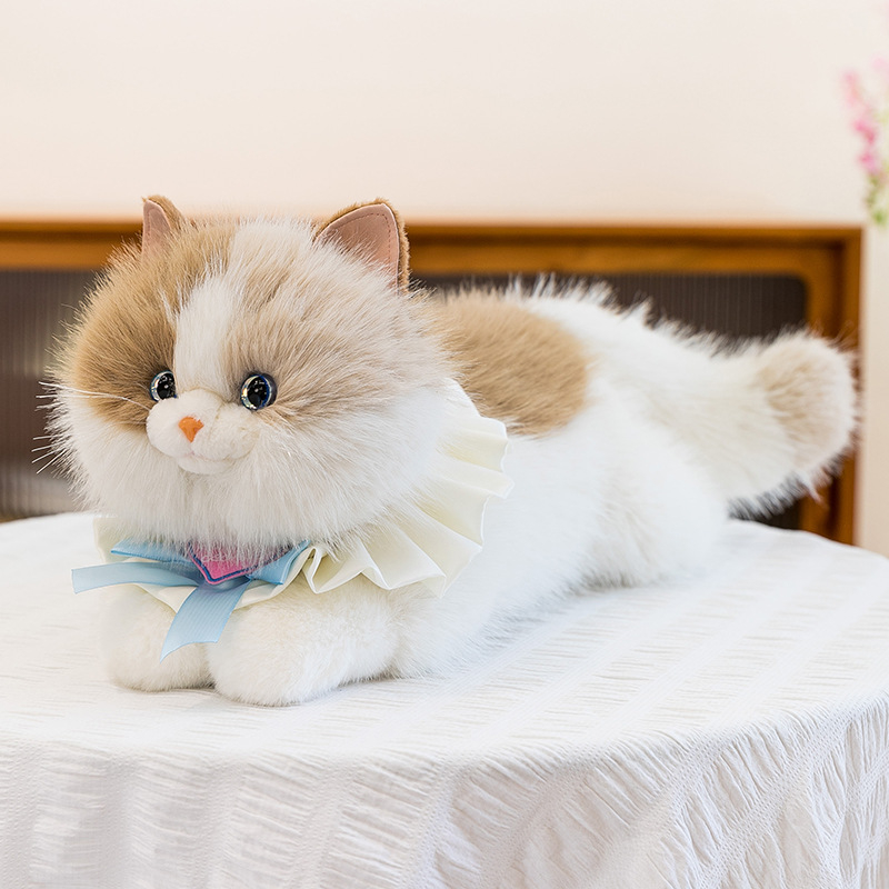 Jucărie de pluș cu sunet, pisicuță simulată, umplutură PP cotton, stil desen animat, pentru copii 7–14 ani