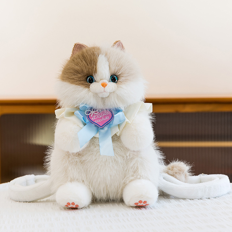 Jucărie de pluș cu sunet, pisicuță simulată, umplutură PP cotton, stil desen animat, pentru copii 7–14 ani