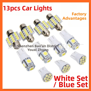 13-dijelni LED set za auto – unutarnje svjetlo za čitanje, osvjetljenje kabine i svjetlo za registracijsku pločicu, 12 SMD 1206