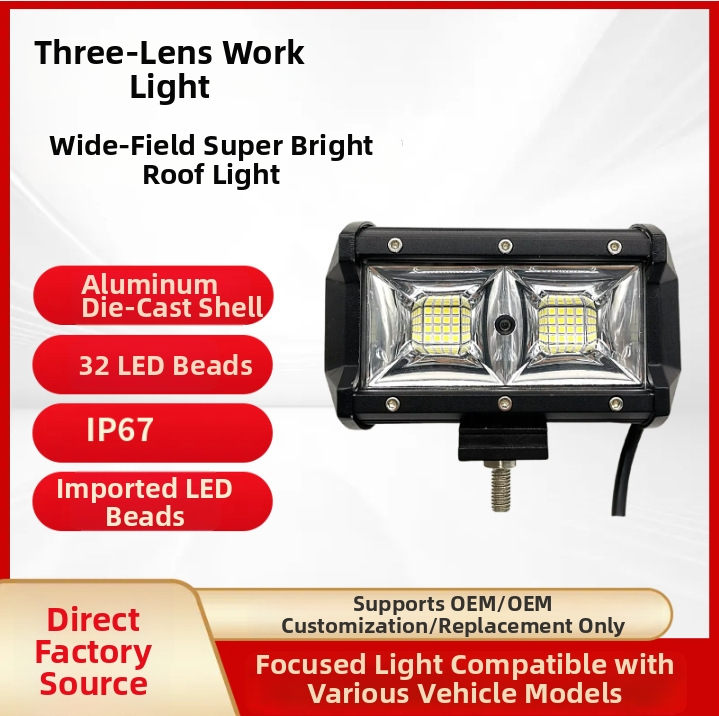 96W LED φως εργασίας αυτοκινήτου – Τριών ακτίνων μακρά λωρίδα, 32 LED, 10-30V, αλουμινένιο περίβλημα