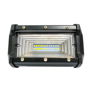 Lumină de lucru LED pentru autovehicule, două rânduri de fascicule, LED cu trei lentile și cupă reflector, Model H33, 73W, 9–24V DC, 6000K, 6000 lm, aliaj de aluminiu